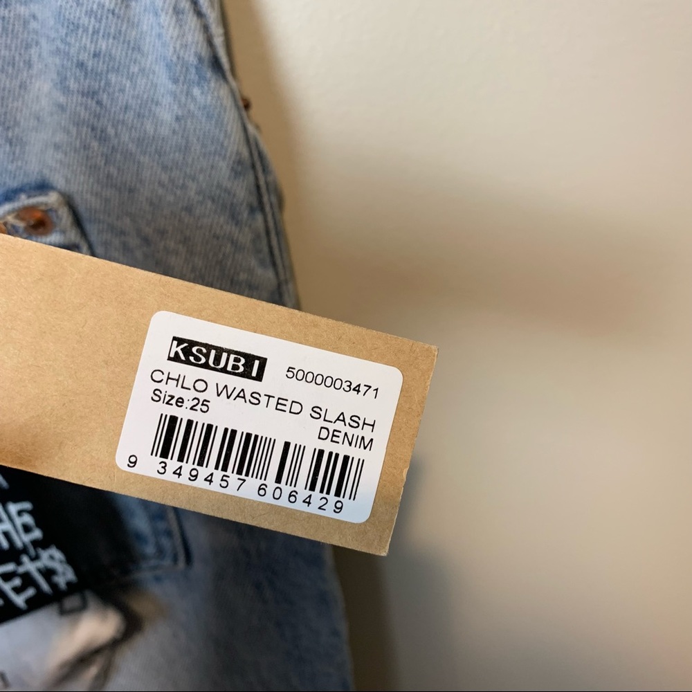 NEW KSUBI Chlo Wasted Jean Slash Blue - Size 25 - Picture 7 of 9